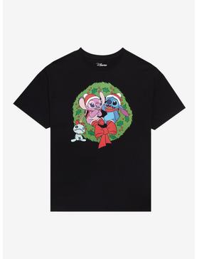 Disney Lilo & Stitch Stitch & Angel Wreath Boyfriend Fit Girls T-Shirt, , hi-res