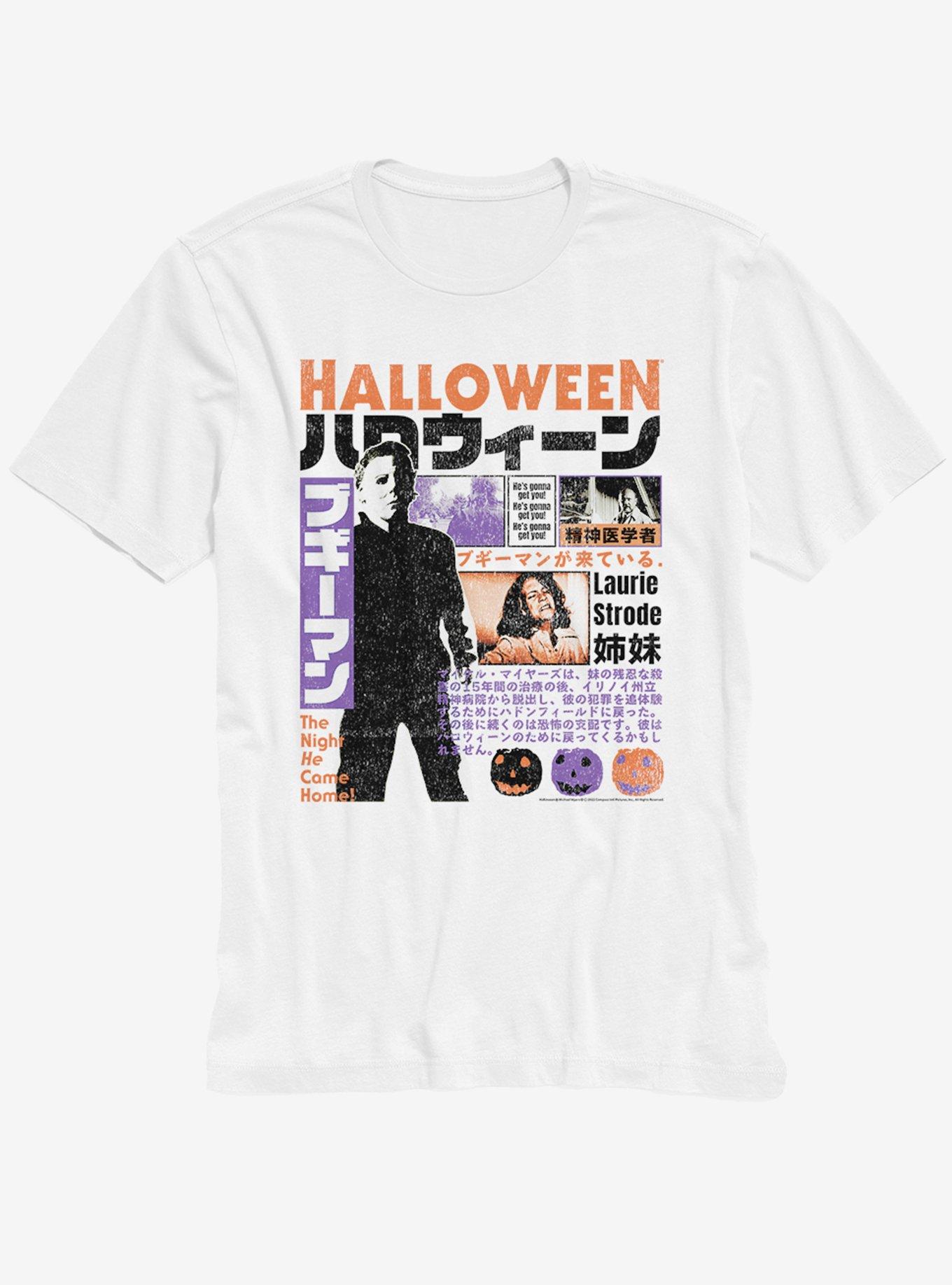 Halloween Japanese Poster Boyfriend Fit Girls T-Shirt, MULTI, hi-res