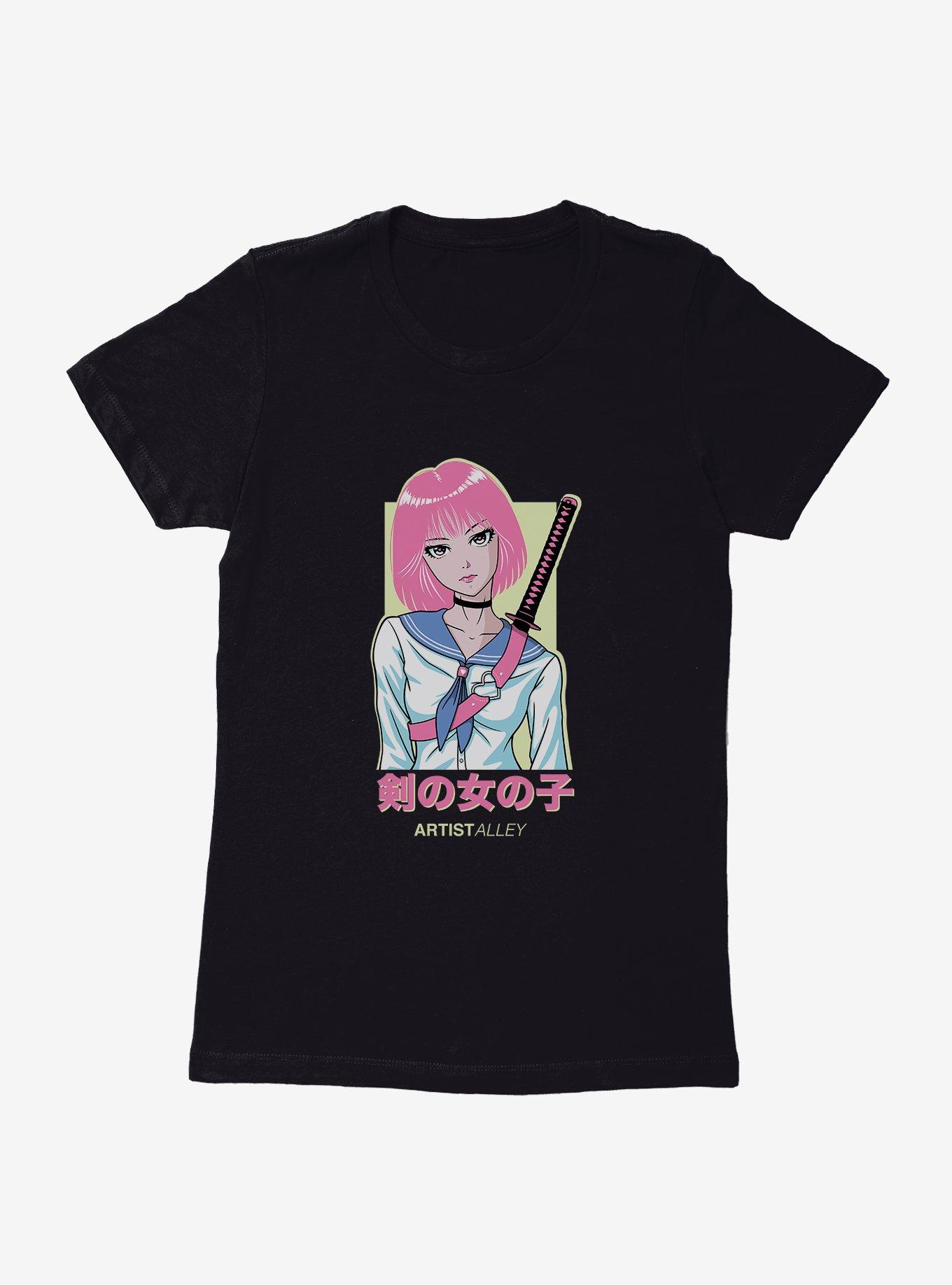Artist Alley Anime Girl Sword Womens T-Shirt, , hi-res