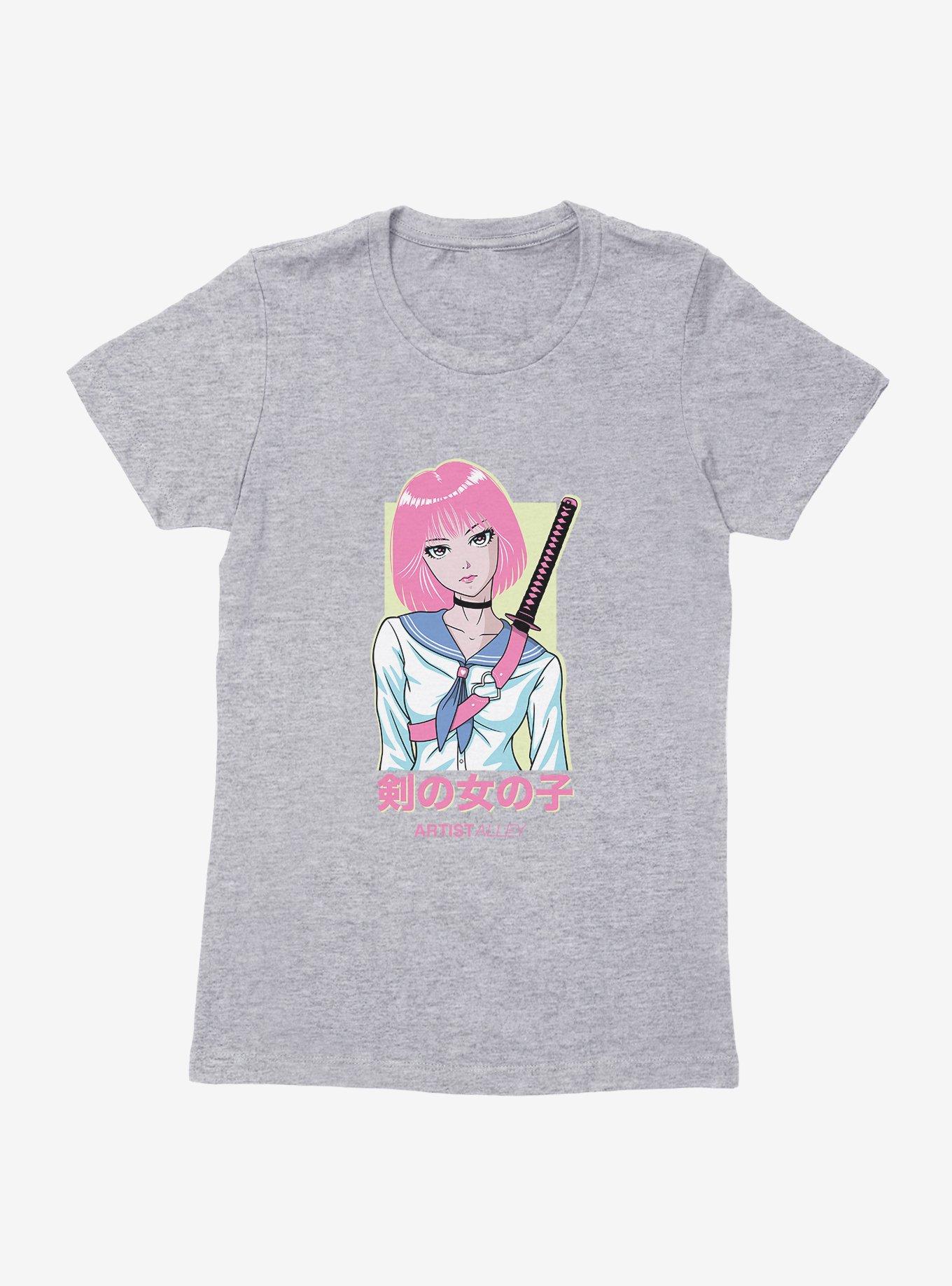 Artist Alley Anime Girl Sword Womens T-Shirt