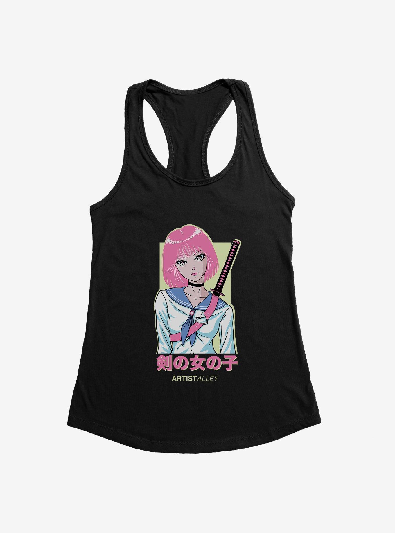 Artist Alley Anime Girl Sword Womens Tank Top, , hi-res