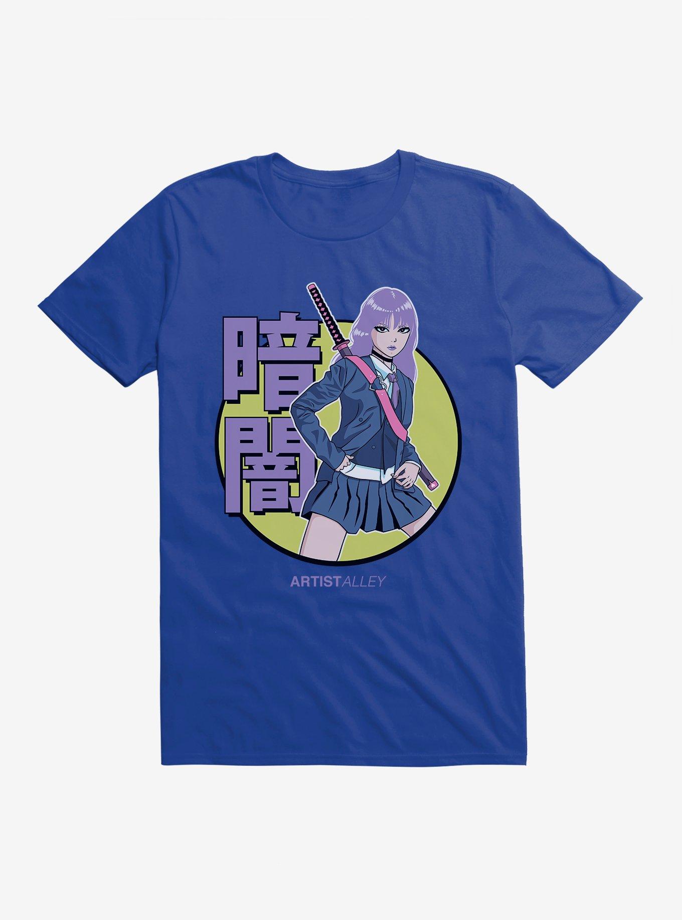Artist Alley Anime Girl Darkness T-Shirt, ROYAL, hi-res view 1