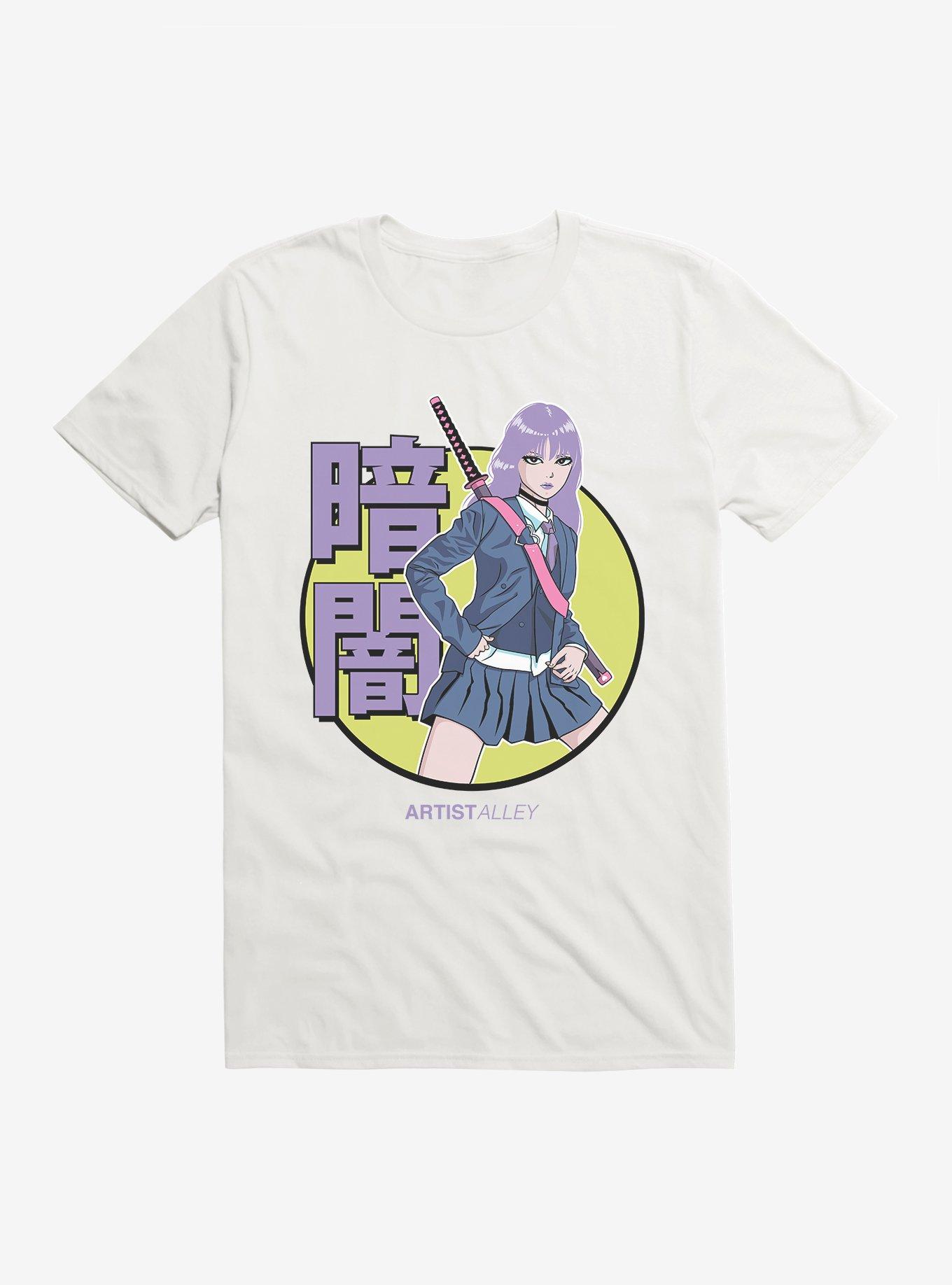 Artist Alley Anime Girl Darkness T-Shirt, WHITE, hi-res view 1