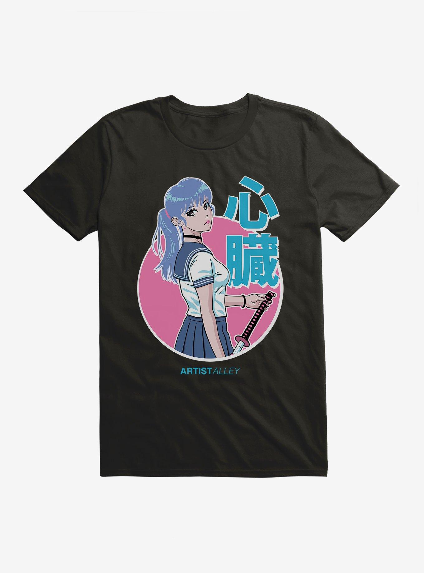 Artist Alley Anime Girl Heart T-Shirt, , hi-res