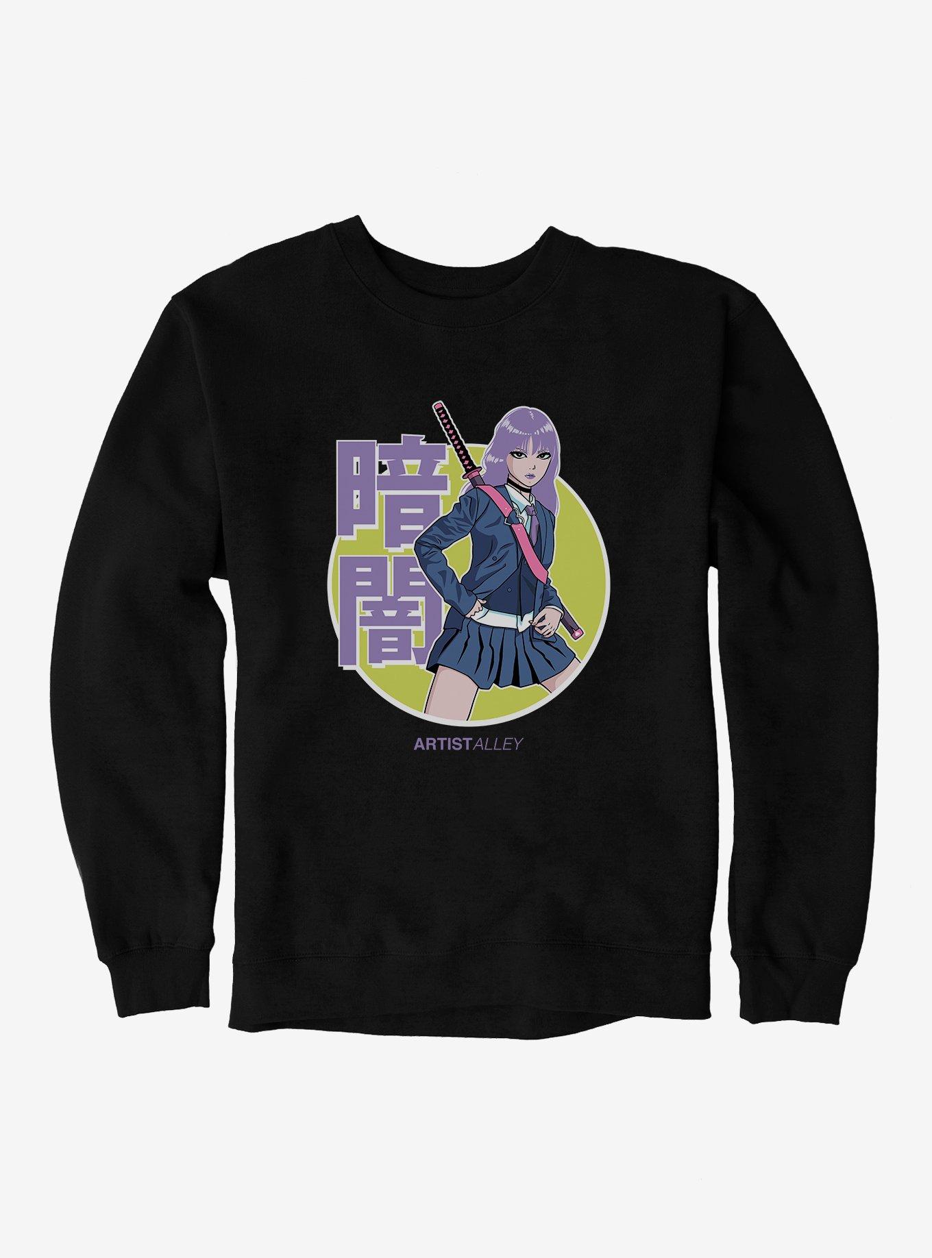 Artist Alley Anime Girl Darkness Sweatshirt, , hi-res