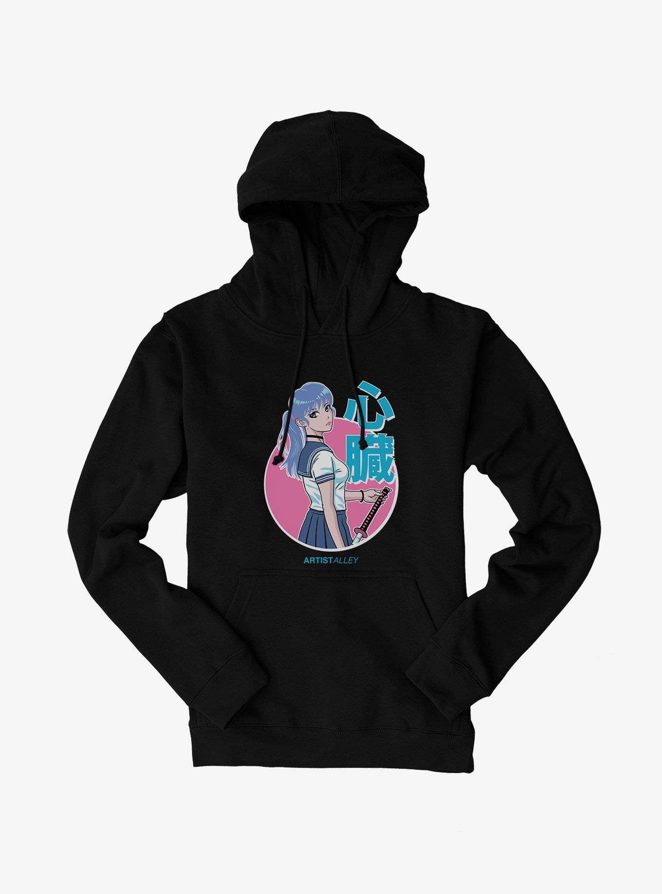 Artist Alley Anime Girl Heart Hoodie, , hi-res