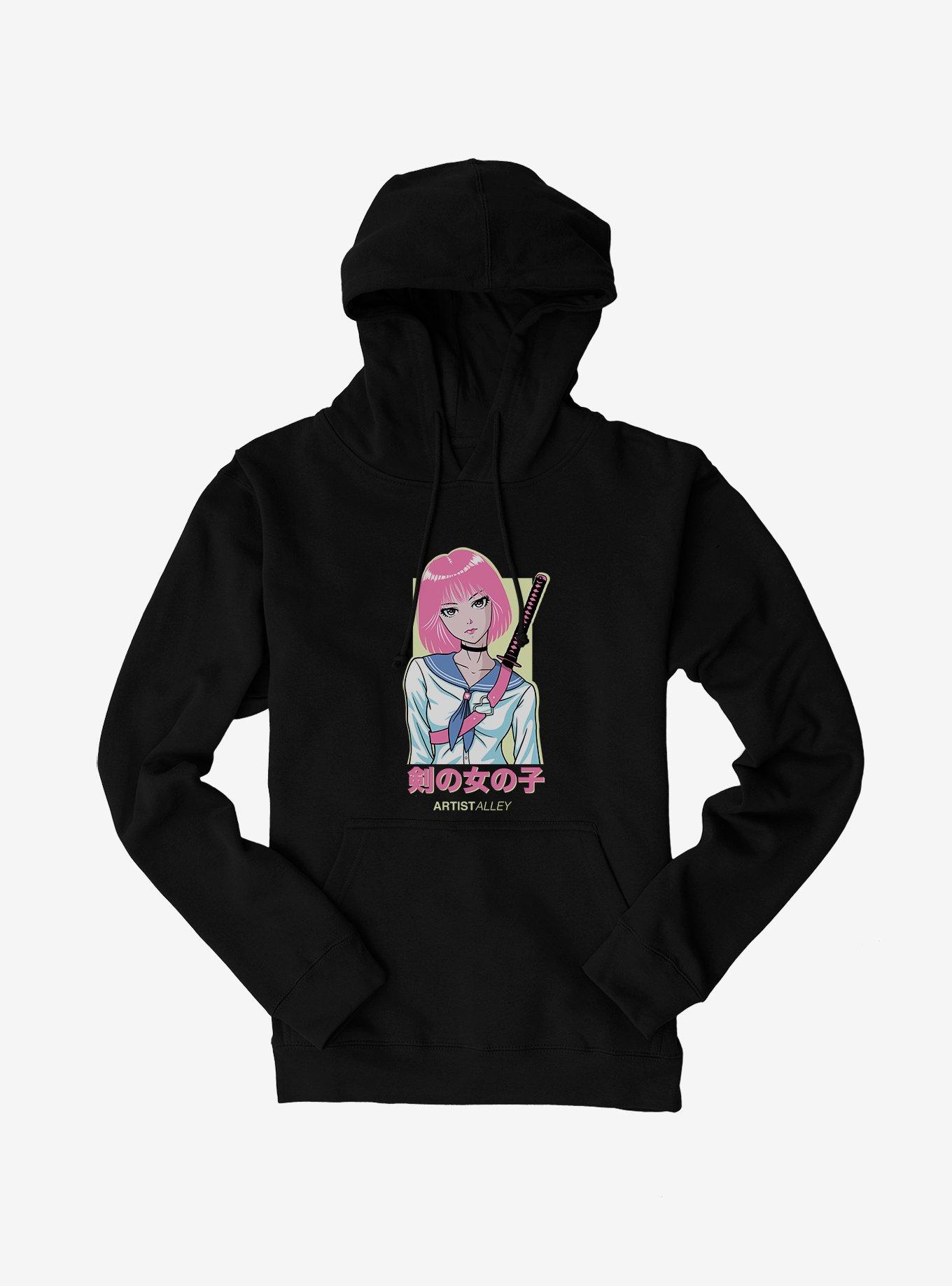 Artist Alley Anime Girl Sword Hoodie, , hi-res