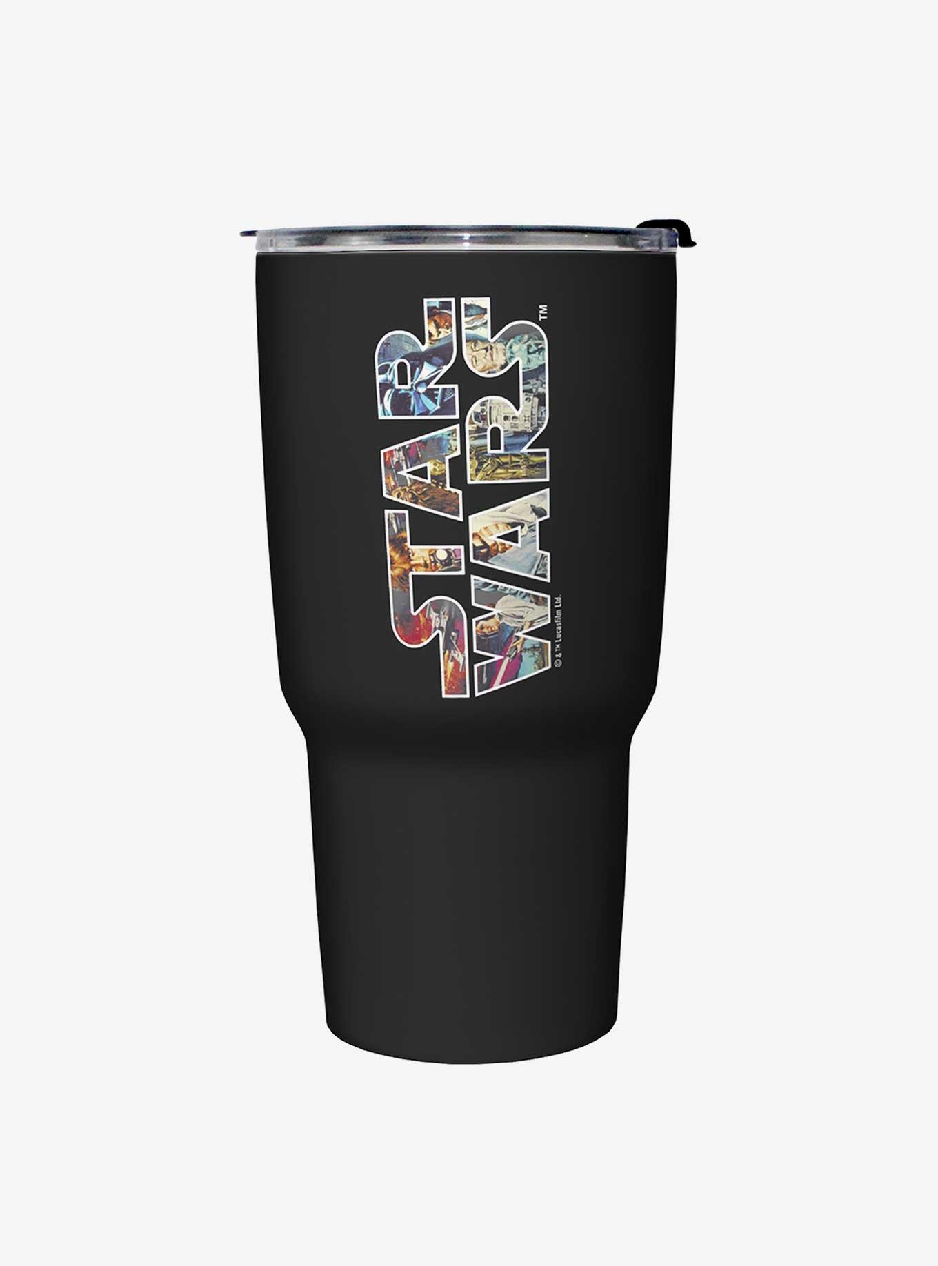 Star Wars Epic Logo Black Stainless Steel Travel Mug, , hi-res