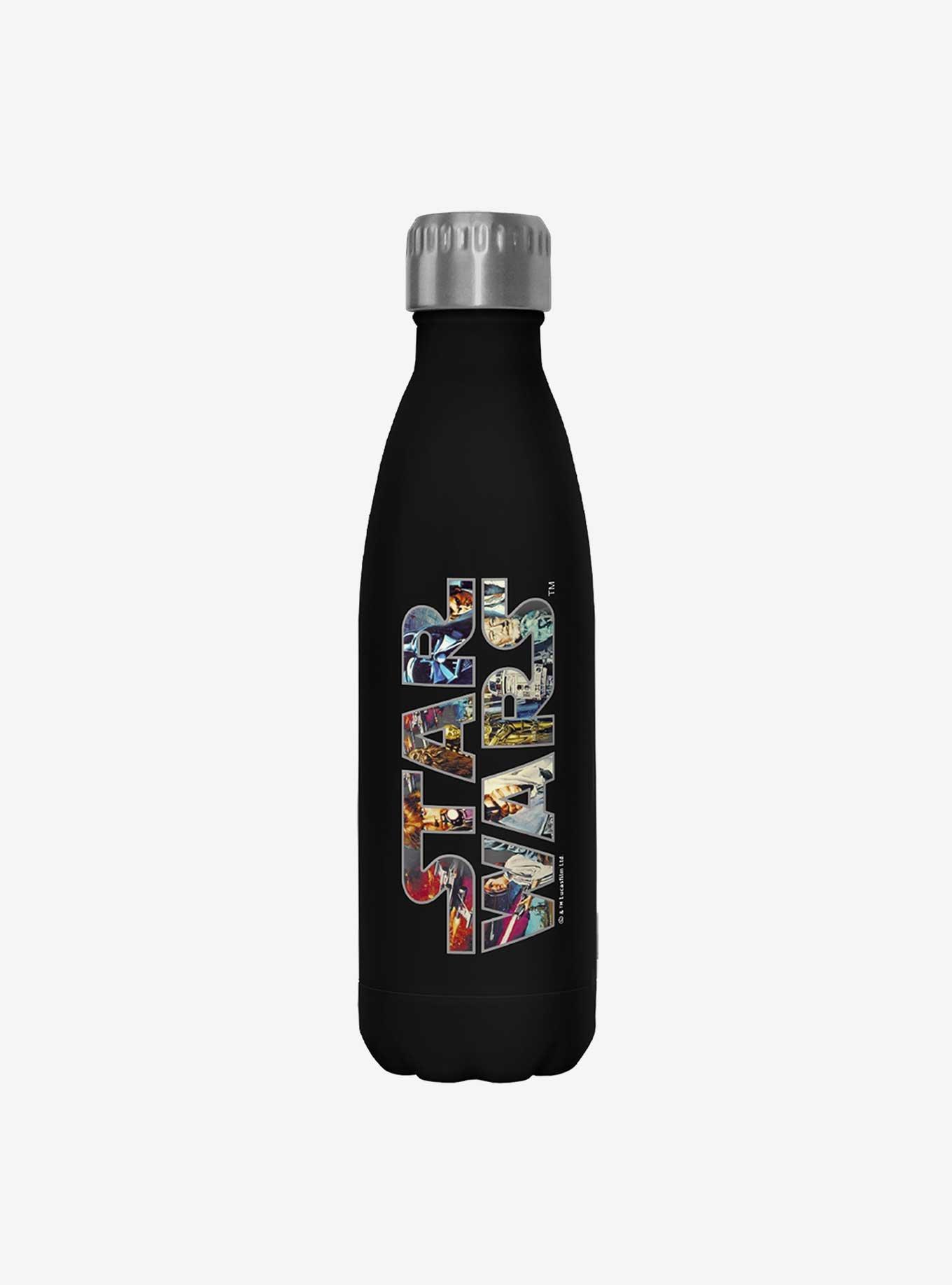 Star Wars Epic Logo Black Stainless Steel Water Bottle, , hi-res