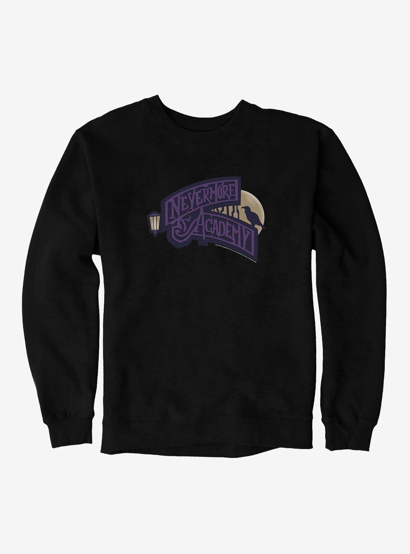 Wednesday Nevermore Academy Sweatshirt, BLACK, hi-res