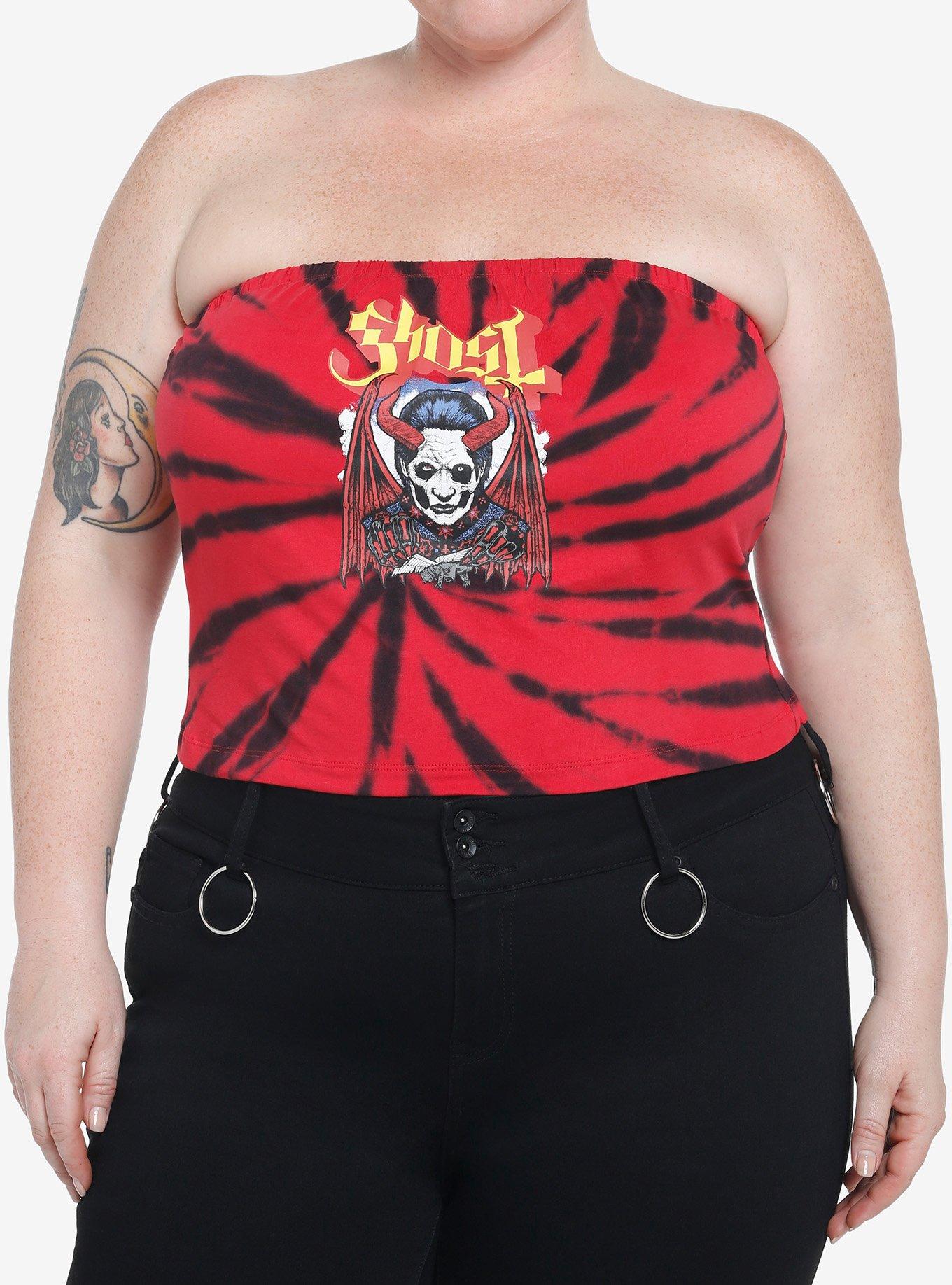 Ghost Cardinal Copia Demon Tie-Dye Girls Tube Top Plus Size, MULTI, hi-res