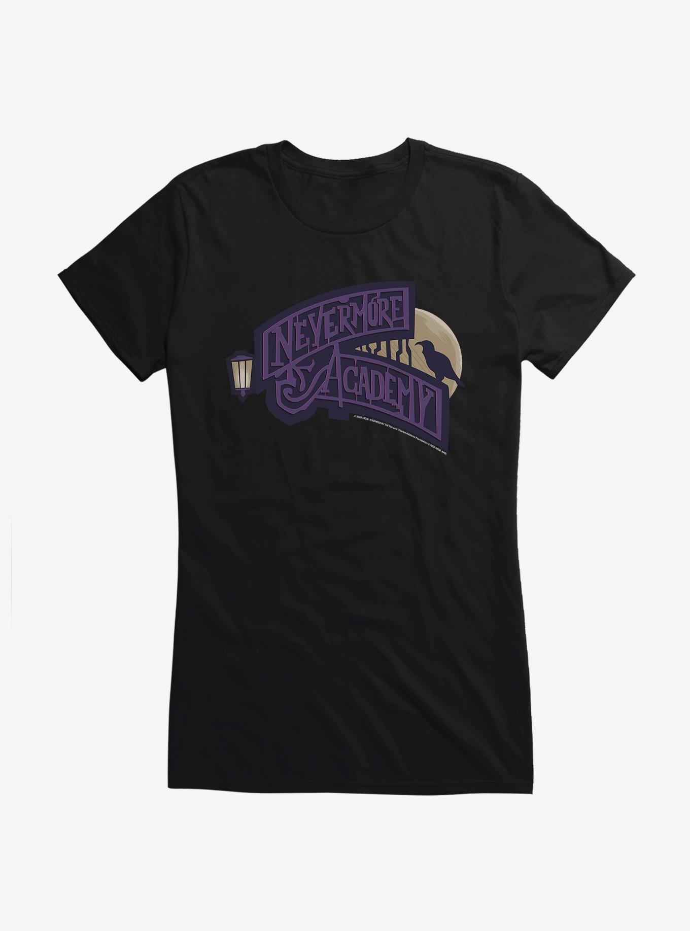 Wednesday Nevermore Academy Girls T-Shirt, BLACK, hi-res