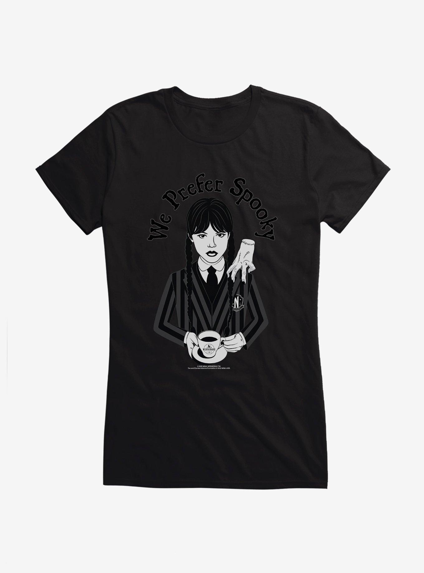 Wednesday We Prefer Spooky Girls T-Shirt, , hi-res