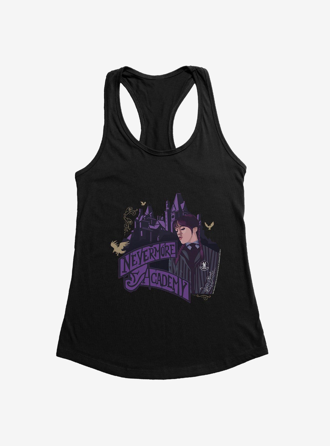 Wednesday Nevermore Academy Building Girls Tank, BLACK, hi-res