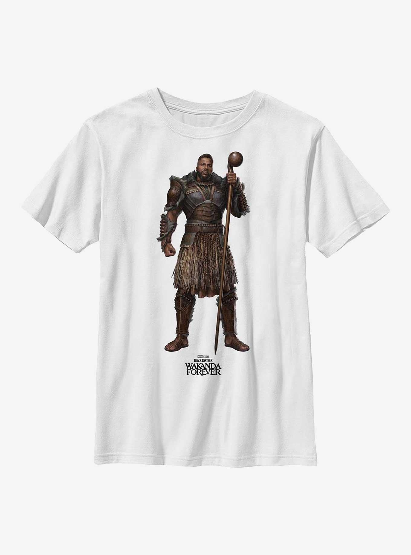 Marvel Black Panther: Wakanda Forever Mbaku Simple Youth T-Shirt, WHITE, hi-res