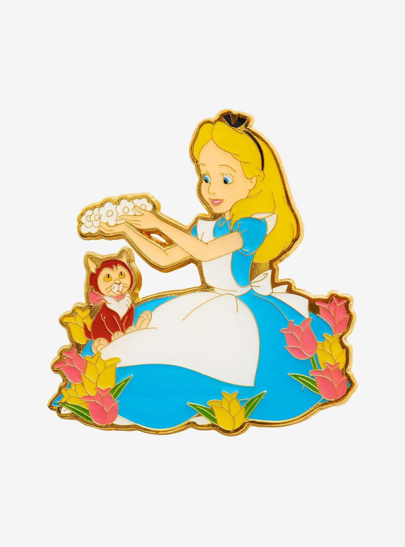 Loungefly Disney Alice in Wonderland Alice & Dinah with Tulips Enamel Pin - BoxLunch Exclusive, , hi-res