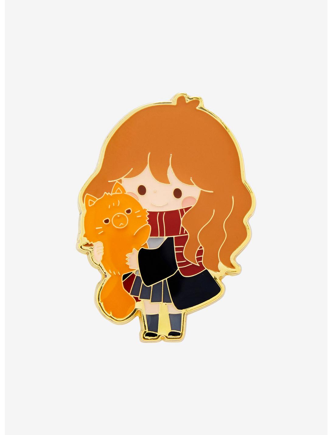 Loungefly Harry Potter Chibi Hermione and Crookshanks Enamel Pin - BoxLunch Exclusive, , hi-res