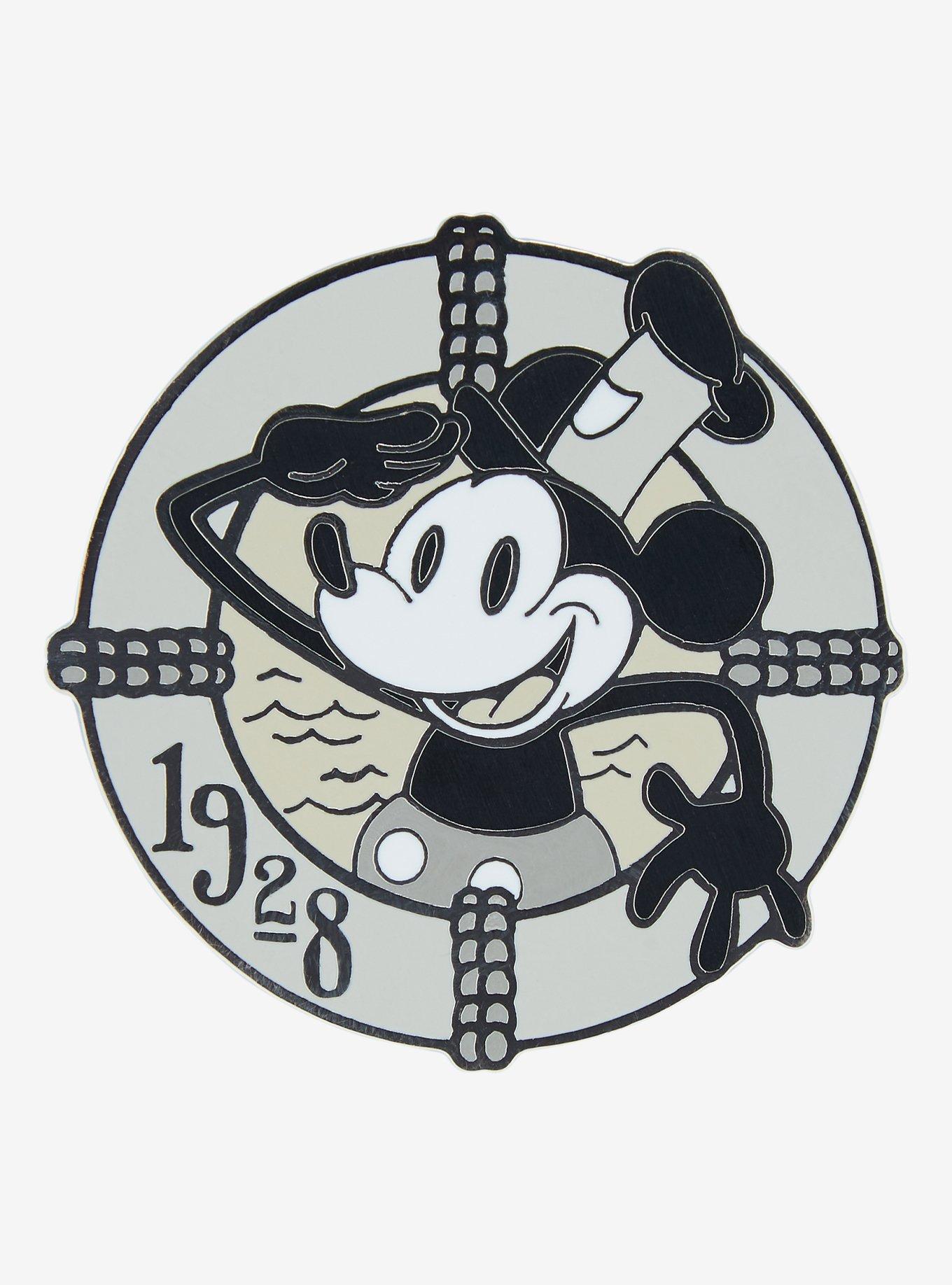 Disney Mickey Mouse Steamboat Willie 1928 Portrait Enamel Pin - BoxLunch Exclusive, , hi-res