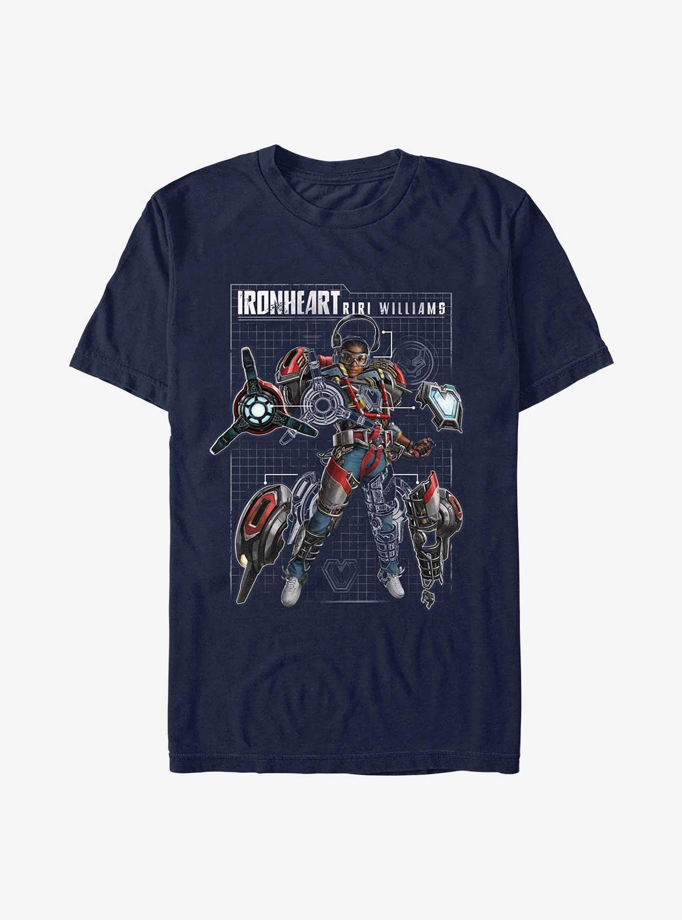 Marvel Black Panther: Wakanda Forever Ironheart Schematic T-Shirt, NAVY, hi-res