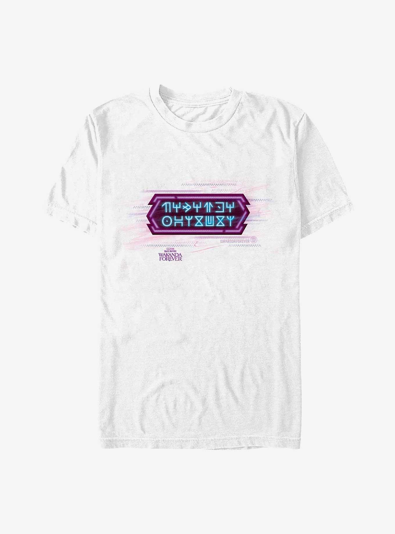 Marvel Black Panther: Wakanda Forever Wakandan Text T-Shirt, WHITE, hi-res