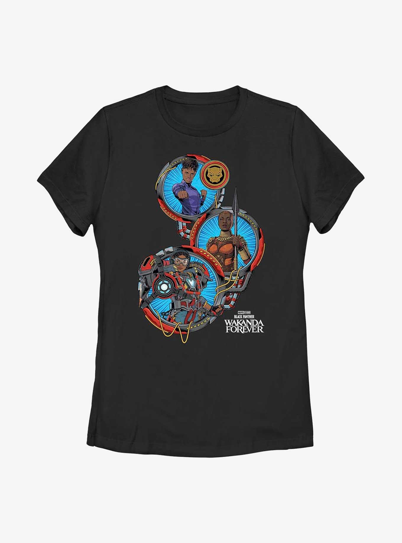 Marvel Black Panther: Wakanda Forever Shuri Okoye Ironheart Womens T-Shirt, BLACK, hi-res