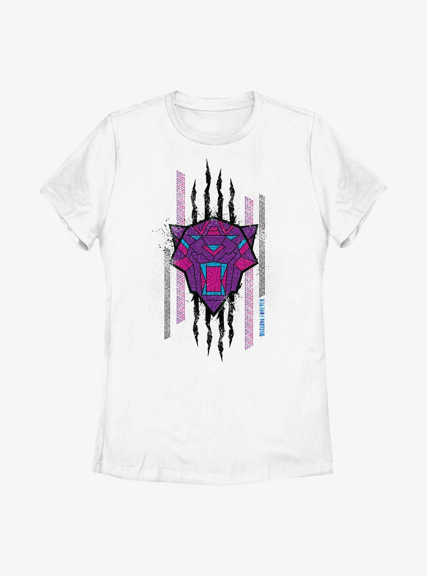 Marvel Black Panther: Wakanda Forever Panther Scratch Womens T-Shirt, WHITE, hi-res