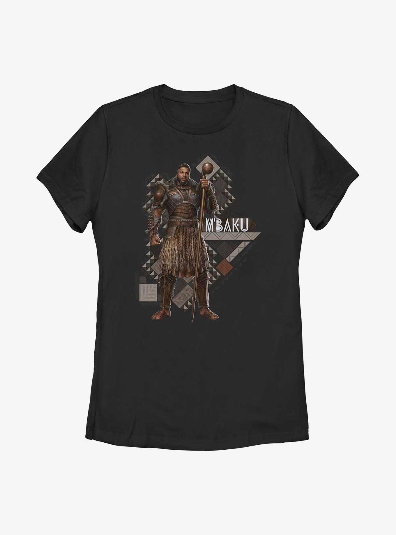 Marvel Black Panther: Wakanda Forever Mbaku Pattern Womens T-Shirt, BLACK, hi-res