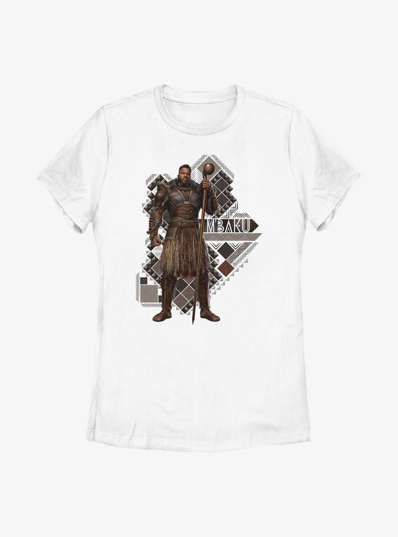 Marvel Black Panther: Wakanda Forever Mbaku Pattern Womens T-Shirt, WHITE, hi-res