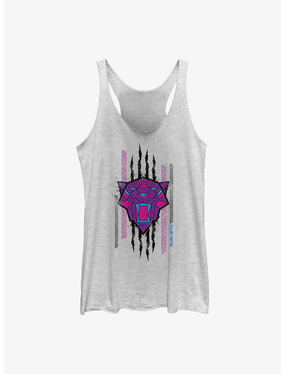 Marvel Black Panther: Wakanda Forever Panther Scratch Womens Tank Top, WHITE HTR, hi-res