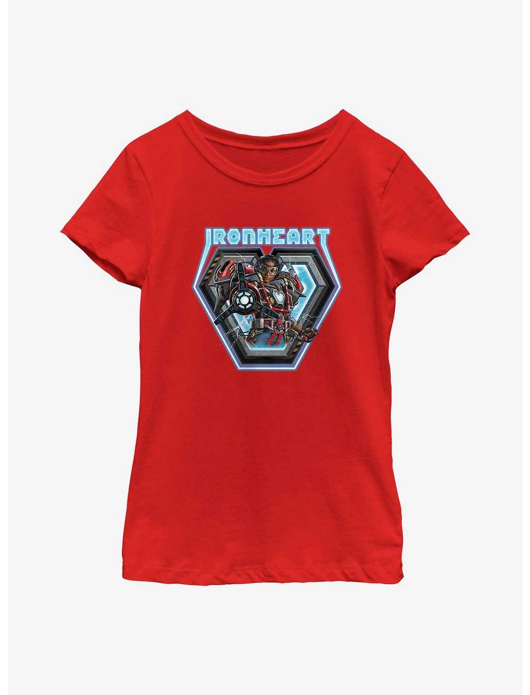 Marvel Black Panther: Wakanda Forever Ironheart Badge Youth Girls T-Shirt, RED, hi-res