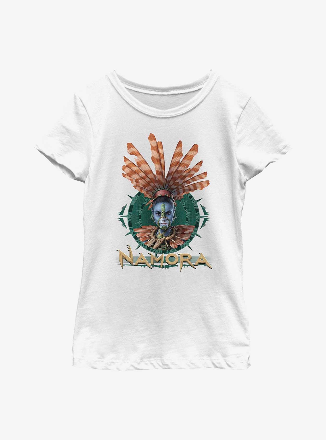 Marvel Black Panther: Wakanda Forever Namora Crown Youth Girls T-Shirt, WHITE, hi-res