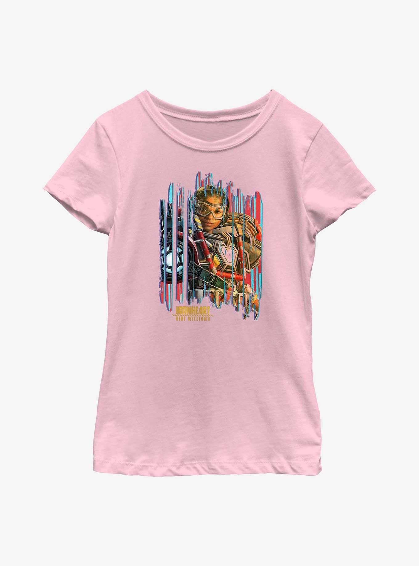 Marvel Black Panther: Wakanda Forever Ironheart Poster Look Youth Girls T-Shirt, PINK, hi-res