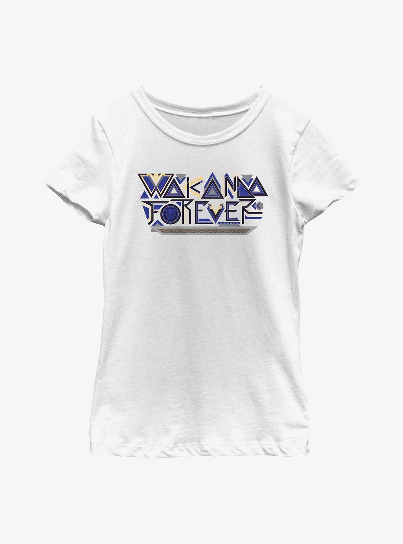 Marvel Black Panther: Wakanda Forever Pattern Logo Youth Girls T-Shirt, , hi-res