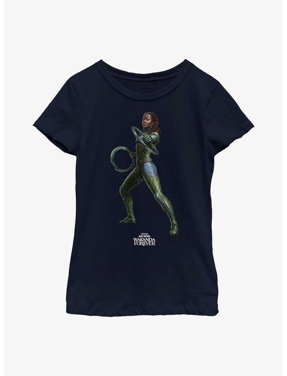Marvel Black Panther: Wakanda Forever Nakia Simple Youth Girls T-Shirt, NAVY, hi-res