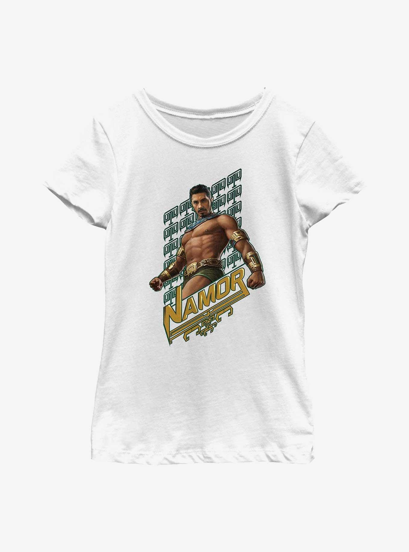 Marvel Black Panther: Wakanda Forever Namor Name Youth Girls T-Shirt, , hi-res