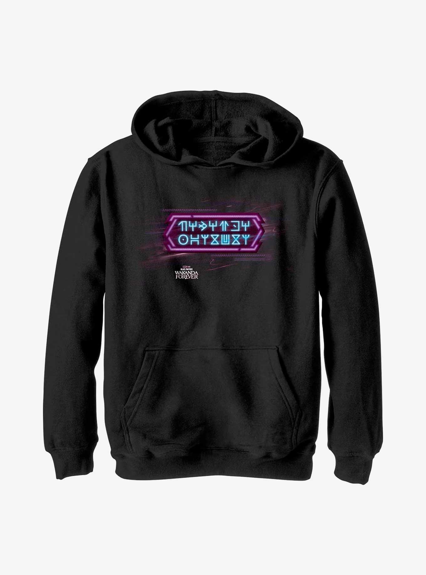 Marvel Black Panther: Wakanda Forever Wakandan Text Youth Hoodie, , hi-res