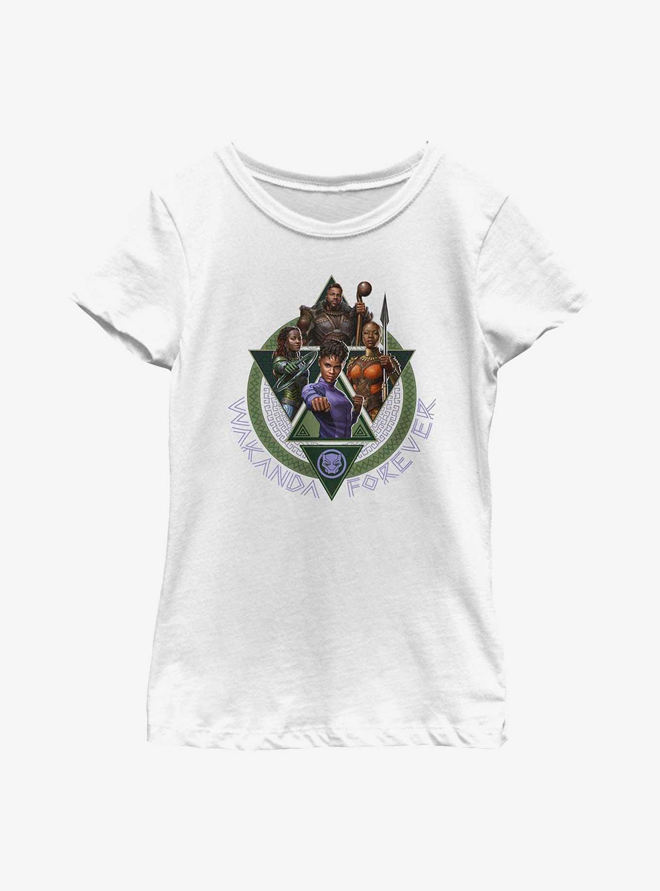 Marvel Black Panther: Wakanda Forever Squad Youth Girls T-Shirt, WHITE, hi-res