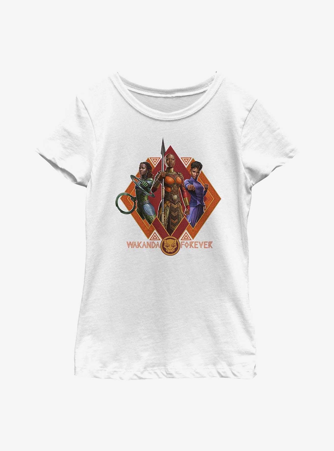 Marvel Black Panther: Wakanda Forever Trio Youth Girls T-Shirt, WHITE, hi-res