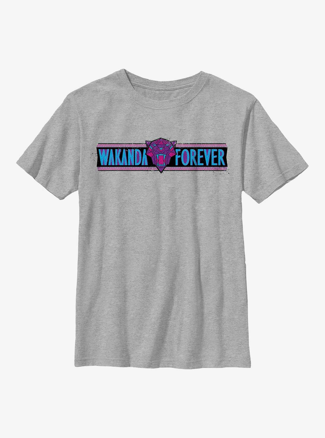 Marvel Black Panther: Wakanda Forever Banner Youth T-Shirt, ATH HTR, hi-res