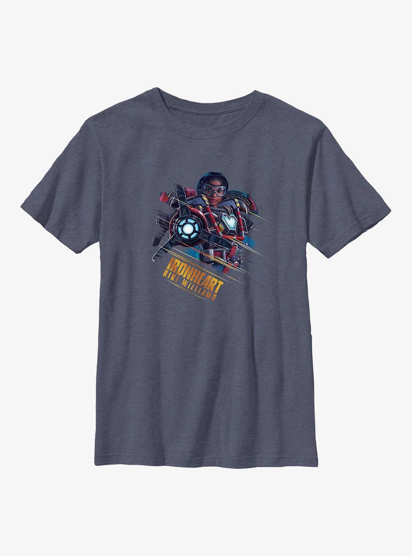 Marvel Black Panther: Wakanda Forever Riri Ironheart Armor Youth T-Shirt, NAVY HTR, hi-res