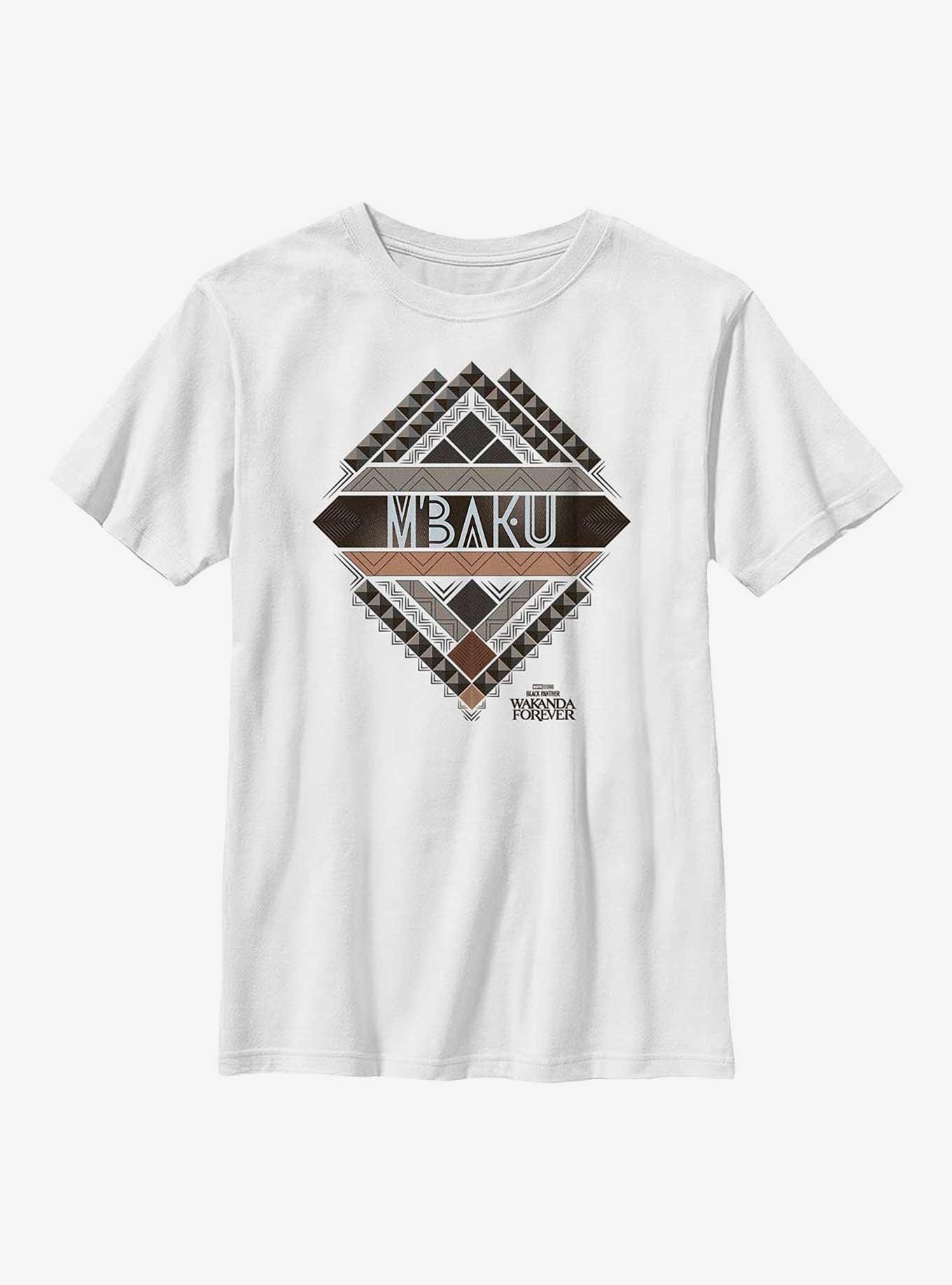 Marvel Black Panther: Wakanda Forever Mbaku Crest Youth T-Shirt, WHITE, hi-res