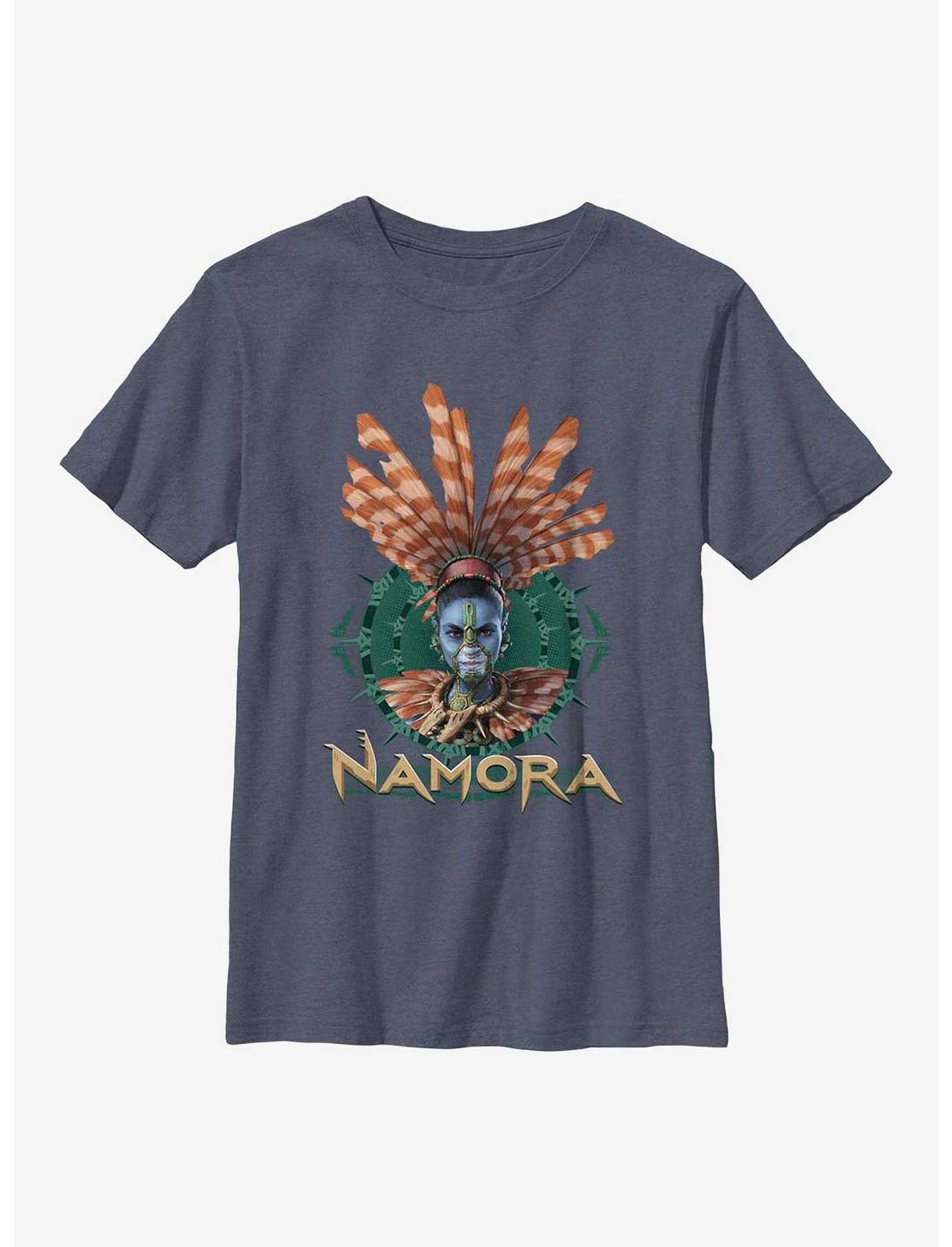 Marvel Black Panther: Wakanda Forever Namora Crown Youth T-Shirt, NAVY HTR, hi-res