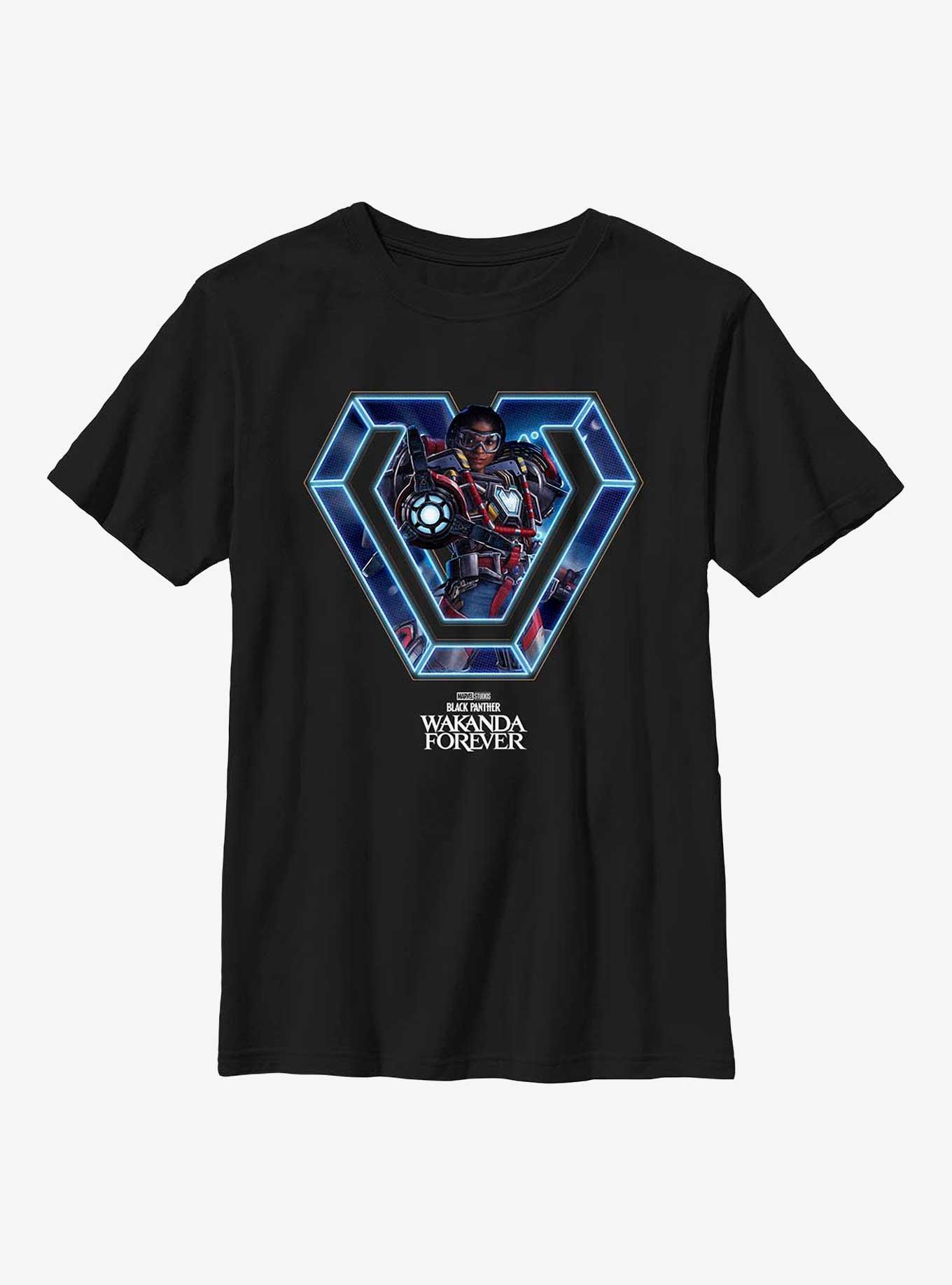 Marvel Black Panther: Wakanda Forever Ironheart Hero Stance Youth T-Shirt, BLACK, hi-res
