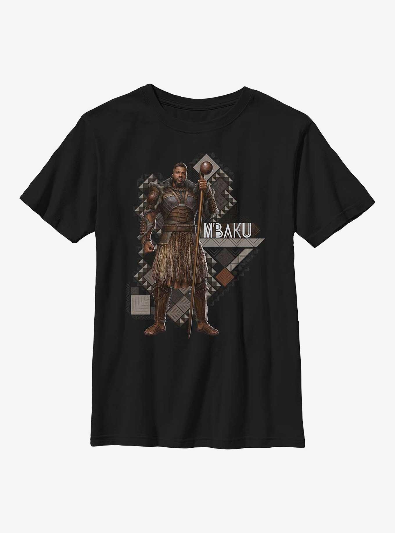 Marvel Black Panther: Wakanda Forever Mbaku Pattern Youth T-Shirt, BLACK, hi-res
