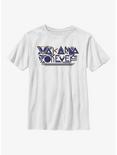 Marvel Black Panther: Wakanda Forever Pattern Logo Youth T-Shirt, WHITE, hi-res
