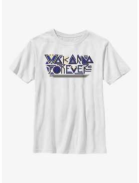 Marvel Black Panther: Wakanda Forever Pattern Logo Youth T-Shirt, , hi-res