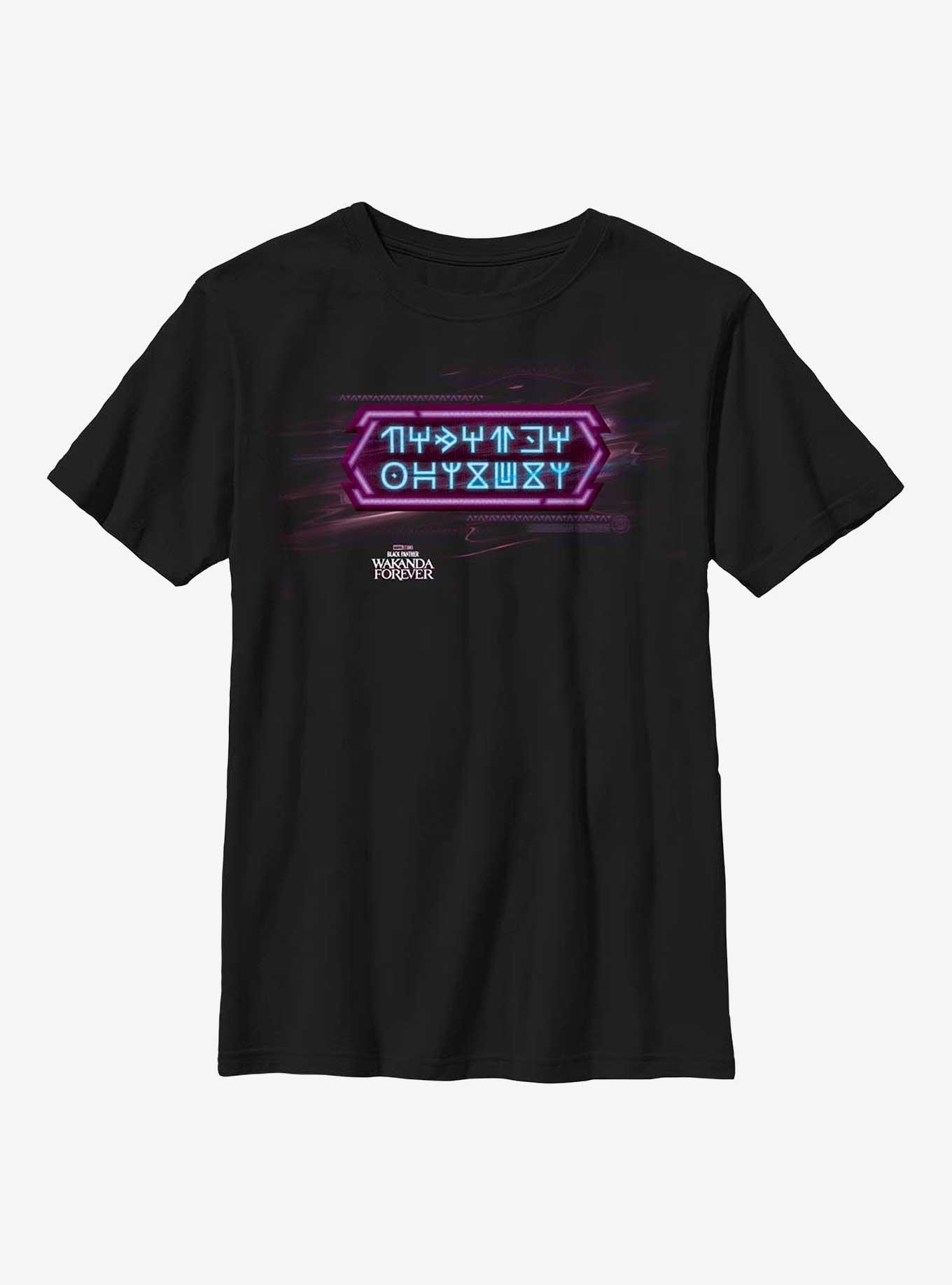 Marvel Black Panther: Wakanda Forever Wakandan Text Youth T-Shirt, , hi-res