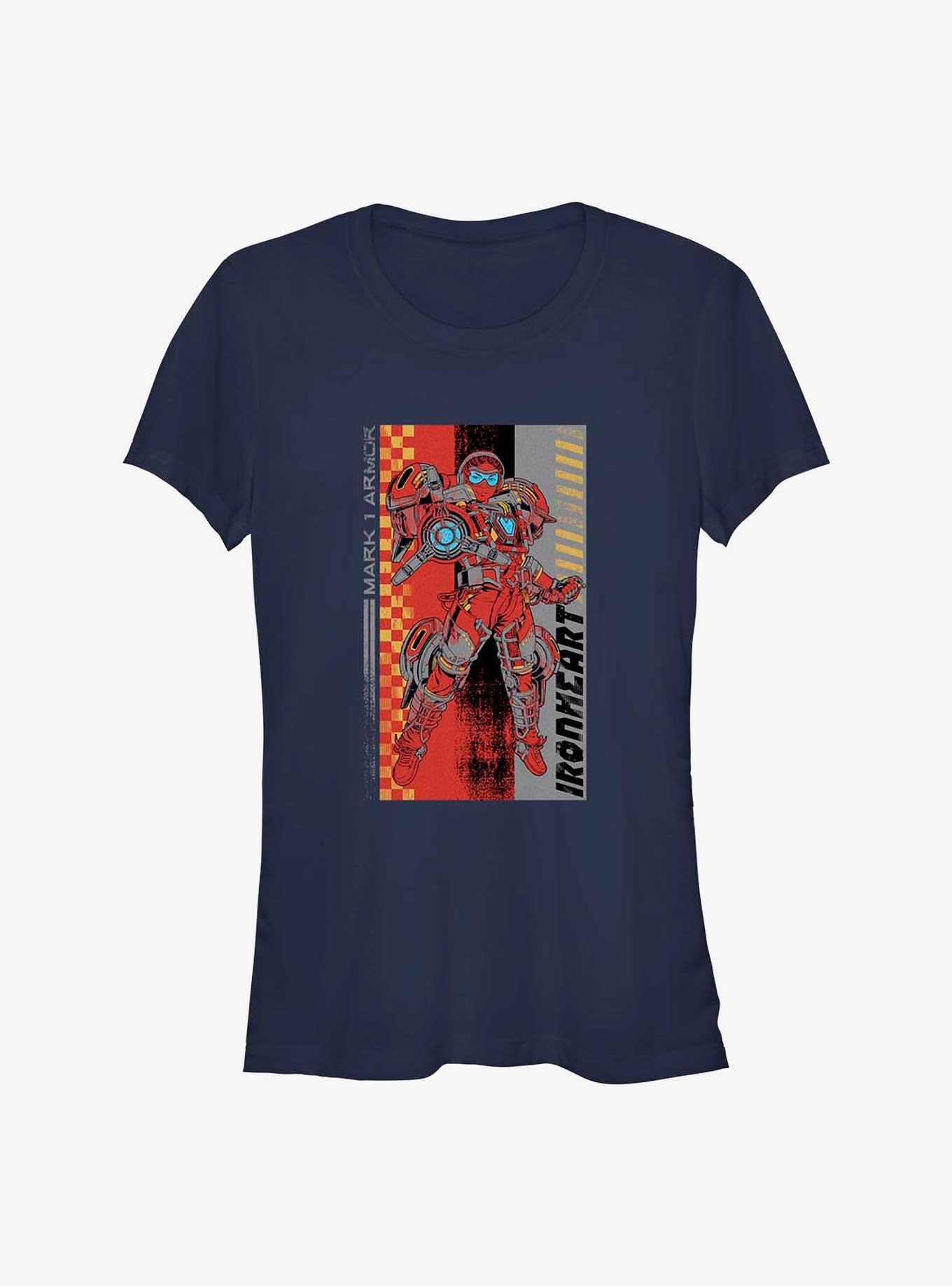 Marvel Black Panther: Wakanda Forever Ironheart Mark 1 Armor Girls T-Shirt, NAVY, hi-res