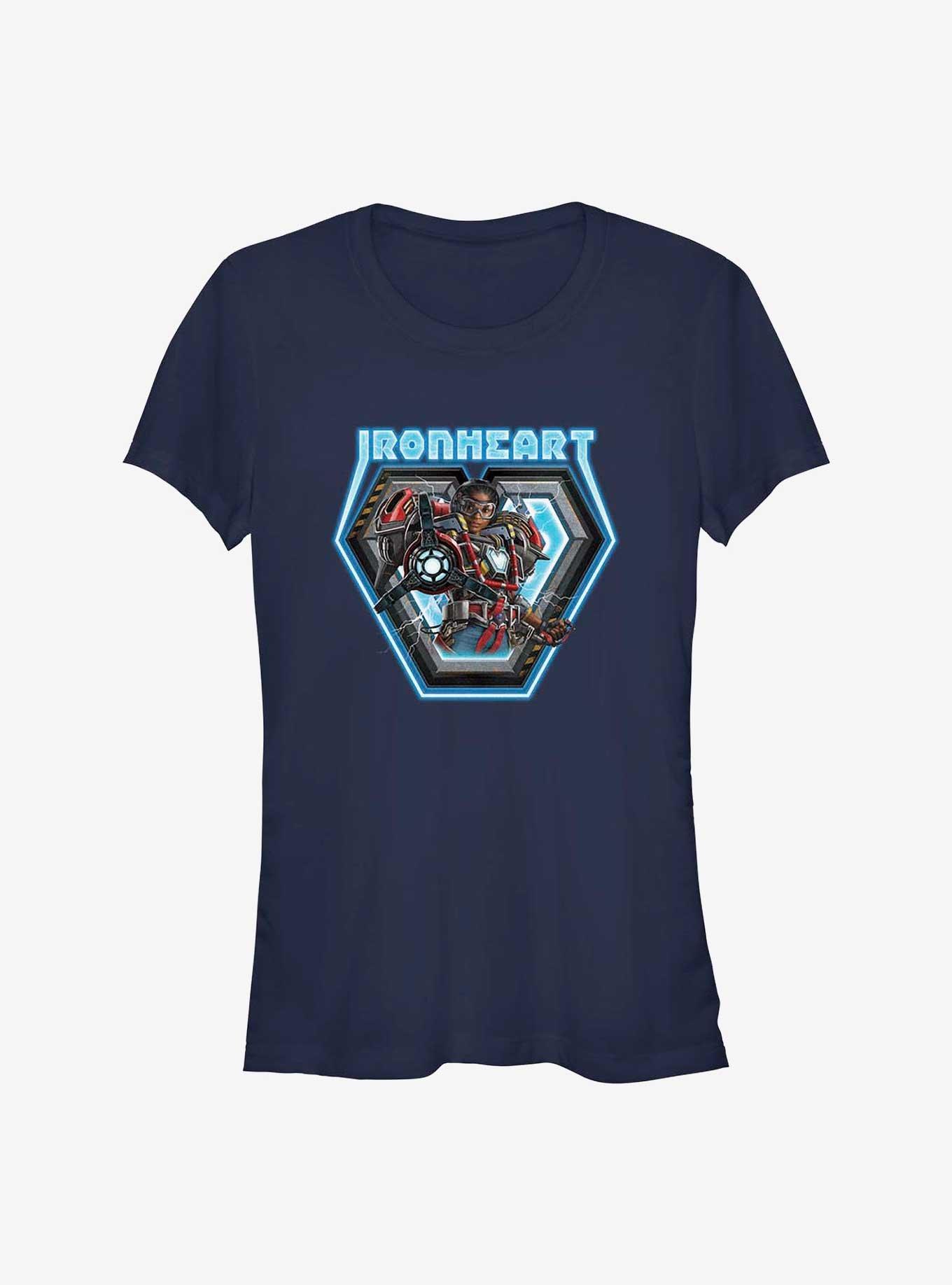 Marvel Black Panther: Wakanda Forever Ironheart Badge Girls T-Shirt, NAVY, hi-res