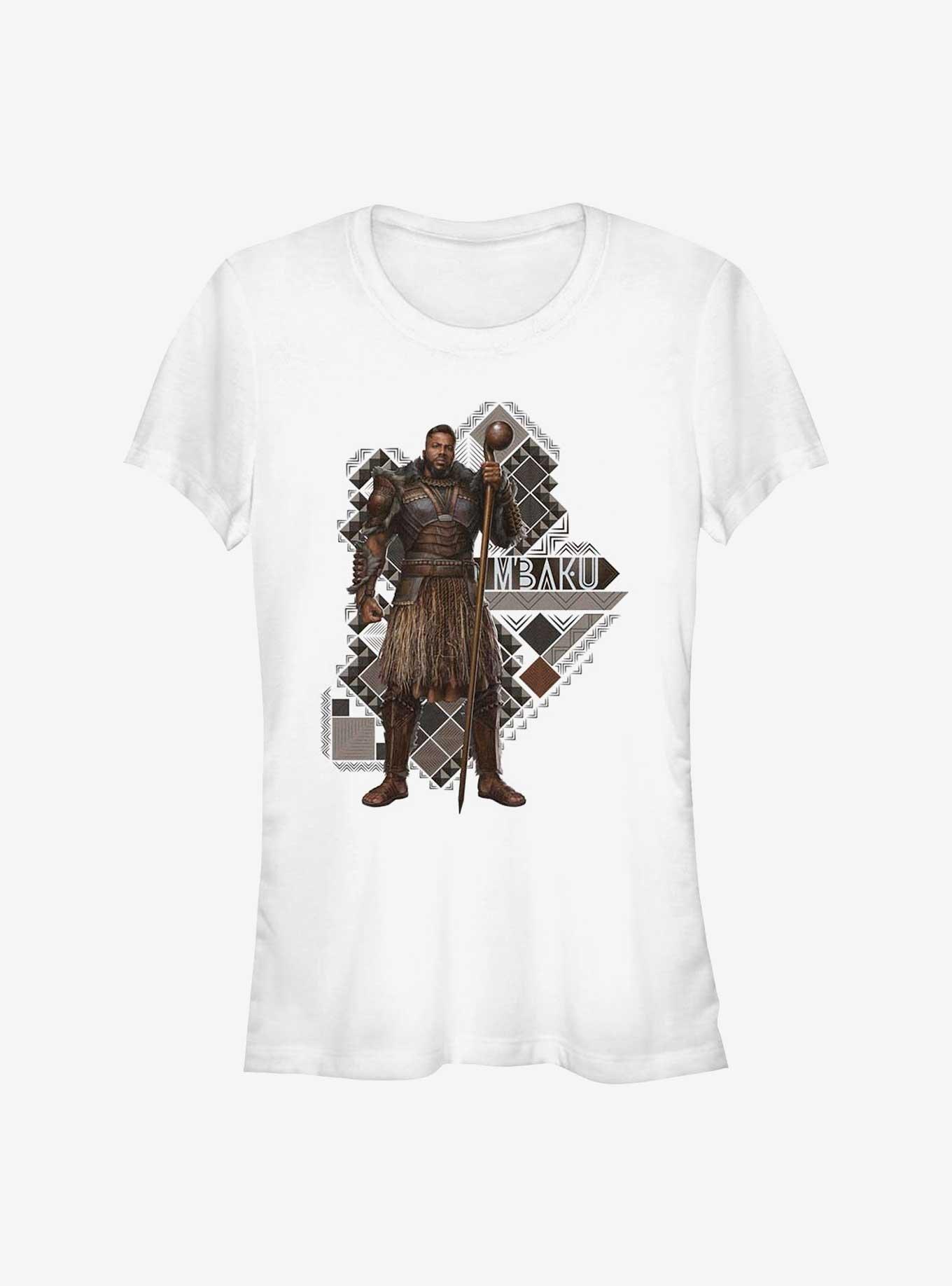 Marvel Black Panther: Wakanda Forever Mbaku Hero Shot Girls T-Shirt, WHITE, hi-res